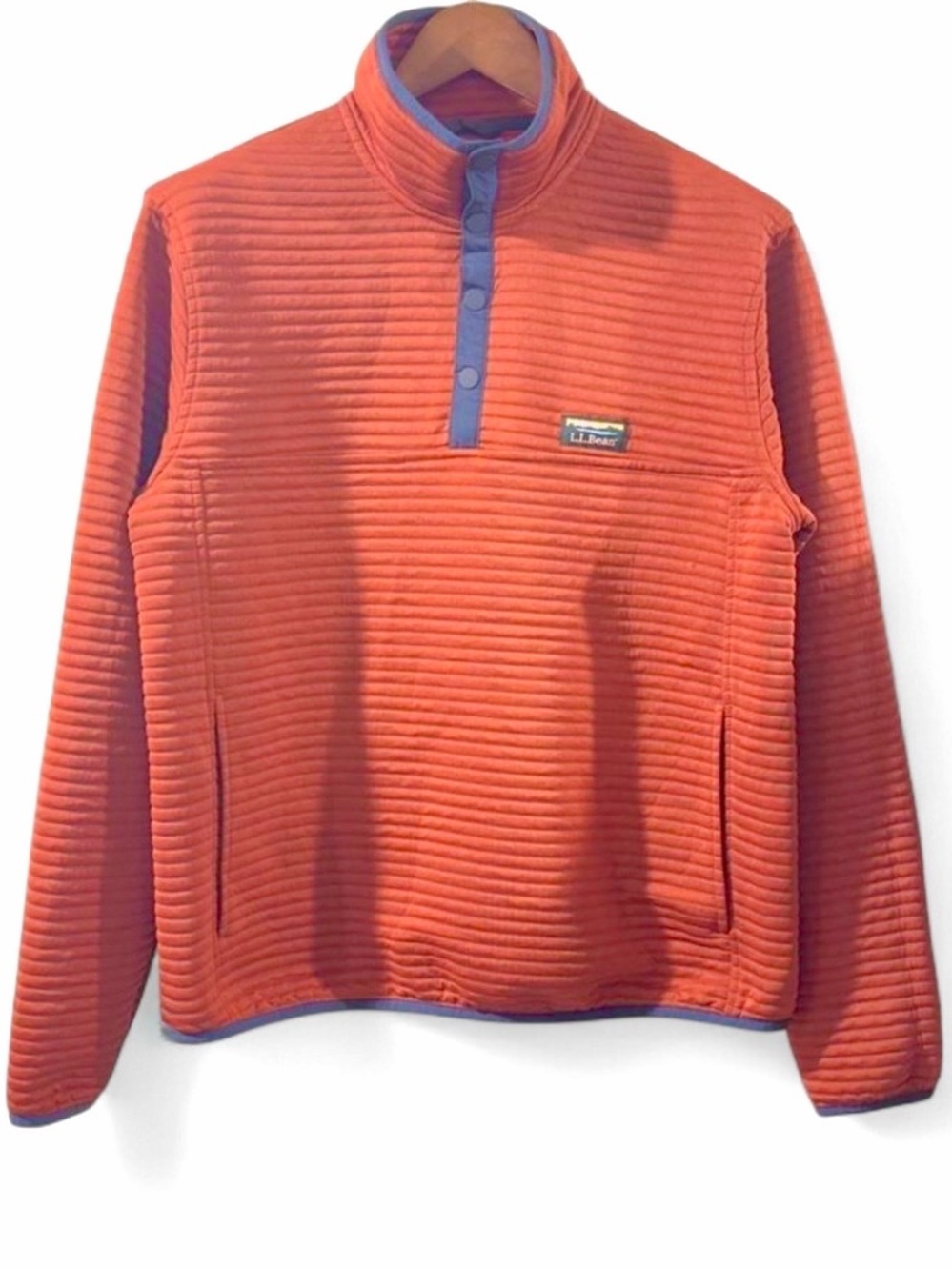 L.L. Bean Rust Orange Pullover Slightly Fitted Size Men’s Large